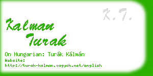 kalman turak business card