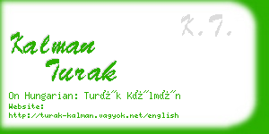 kalman turak business card